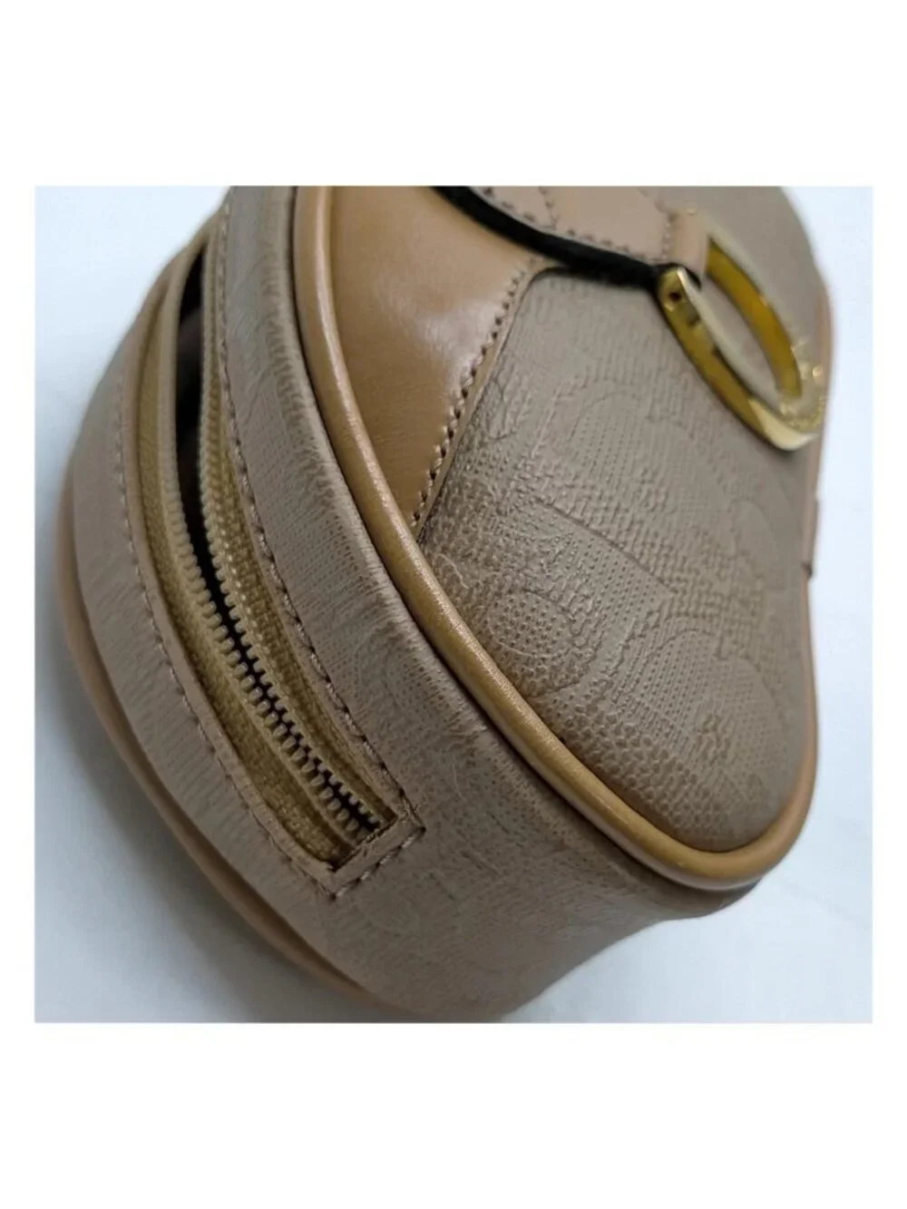 Authentic Christian Dior Trotter Canvas Cosmetic Pouch Beige Zip Makeup Case Vin